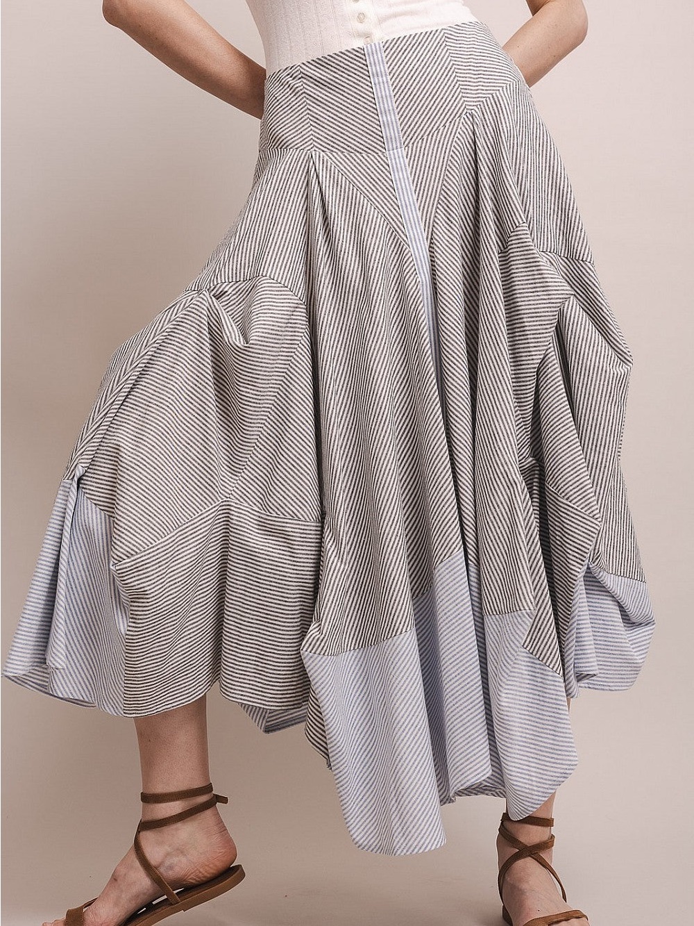 Go with the Flow Striped Skirt